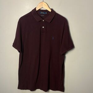 Polo Ralph Lauren Custom Slim Fit Short Sleeve Polo Shirt Maroon Men XXL